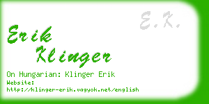 erik klinger business card